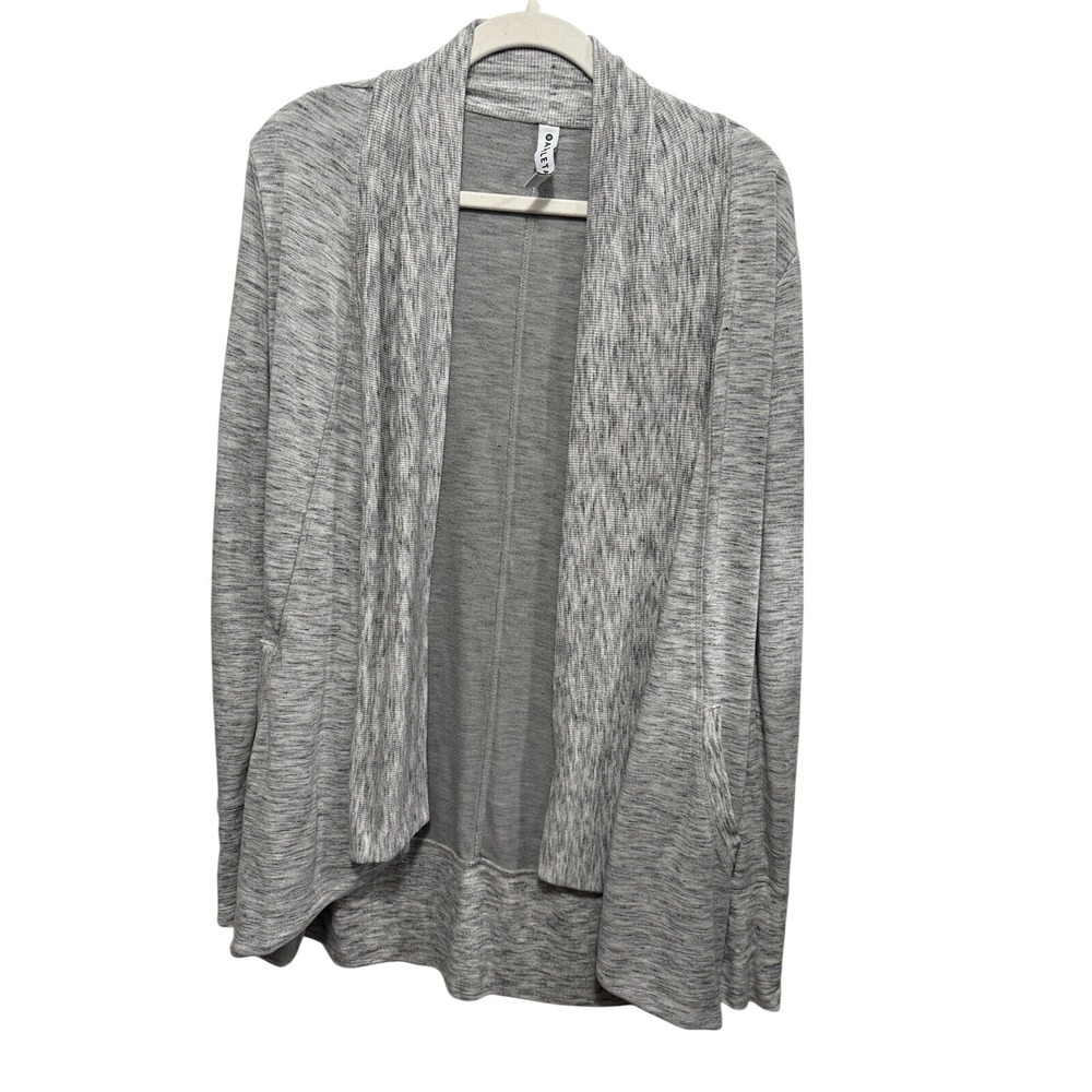 athleta marled pattern shawl collar high low hem open sweater cardigan S boho